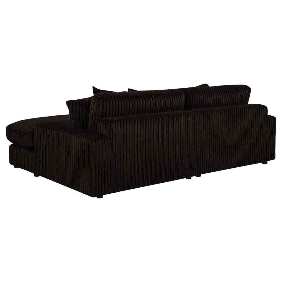 Blaine Upholstered Reversible Chaise Sectional Sofa Chocolate - Home & Sleep Outlet