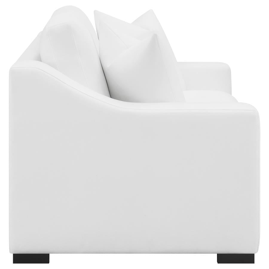 Ashlyn 2-piece Upholstered Sloped Arm Sofa Set White - Home & Sleep Outlet