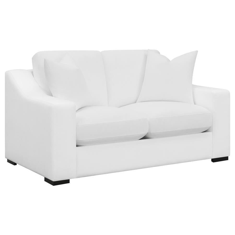 Ashlyn 3-piece Upholstered Sloped Arm Sofa Set White - Home & Sleep Outlet