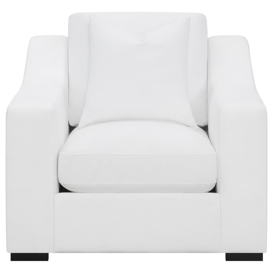 Ashlyn 3-piece Upholstered Sloped Arm Sofa Set White - Home & Sleep Outlet