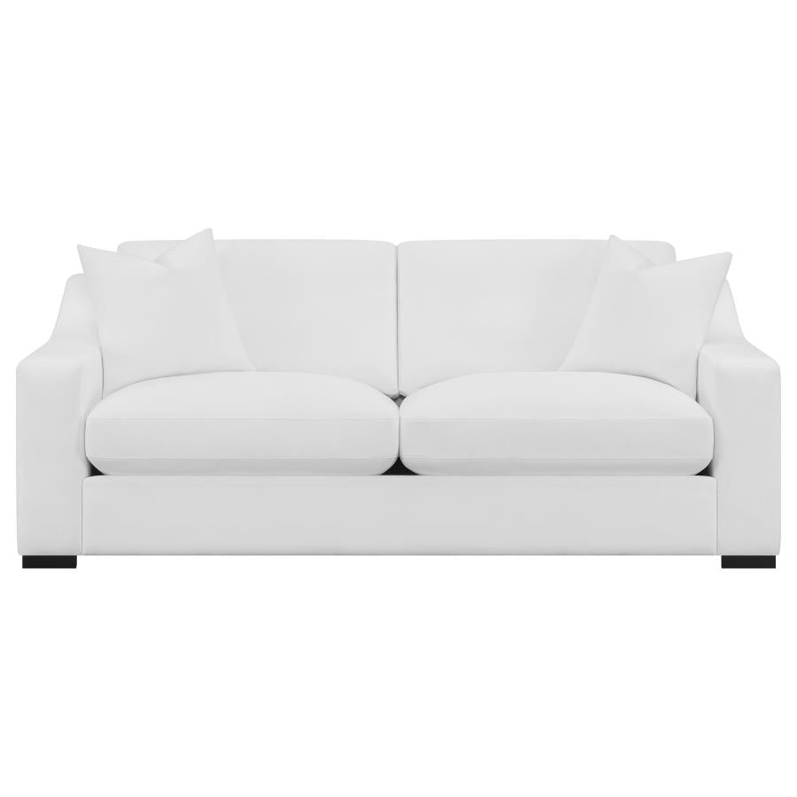 Ashlyn Upholstered Sloped Arm Sofa White - Home & Sleep Outlet
