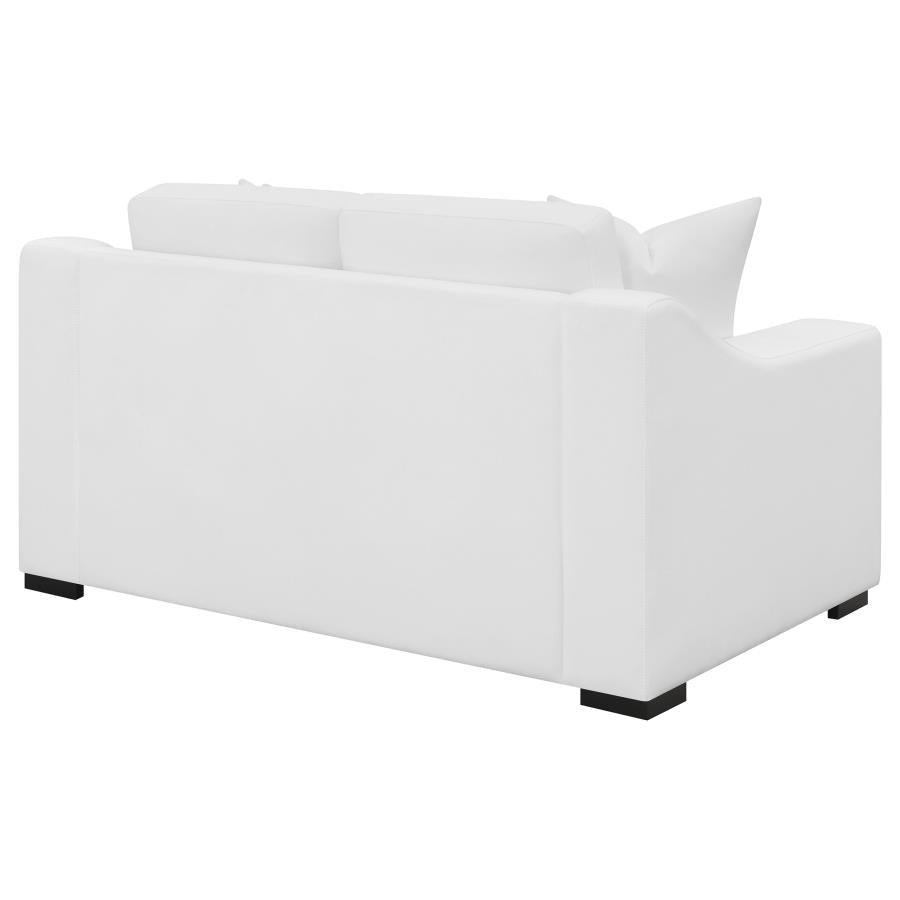Ashlyn Upholstered Sloped Arm Loveseat White - Home & Sleep Outlet