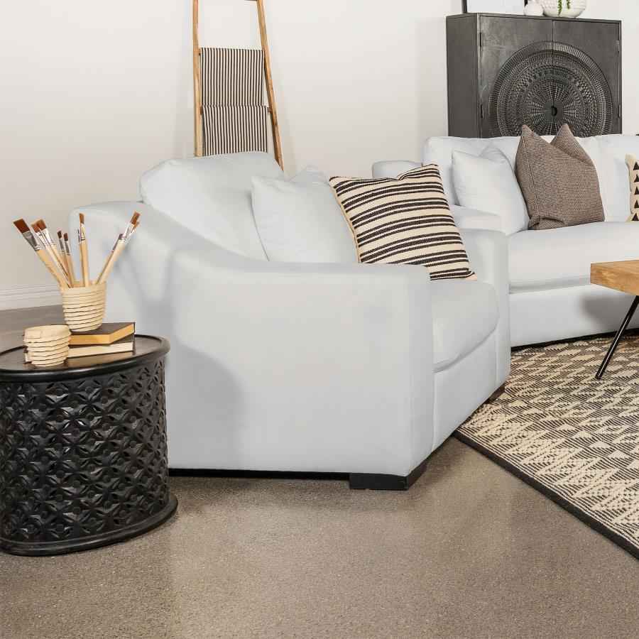 Ashlyn Upholstered Sloped Arm Accent Chair White - Home & Sleep Outlet