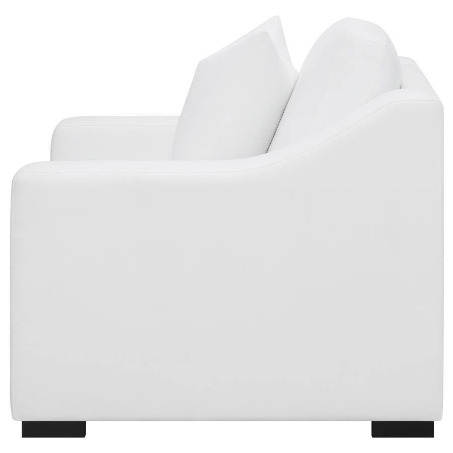 Ashlyn Upholstered Sloped Arm Accent Chair White - Home & Sleep Outlet