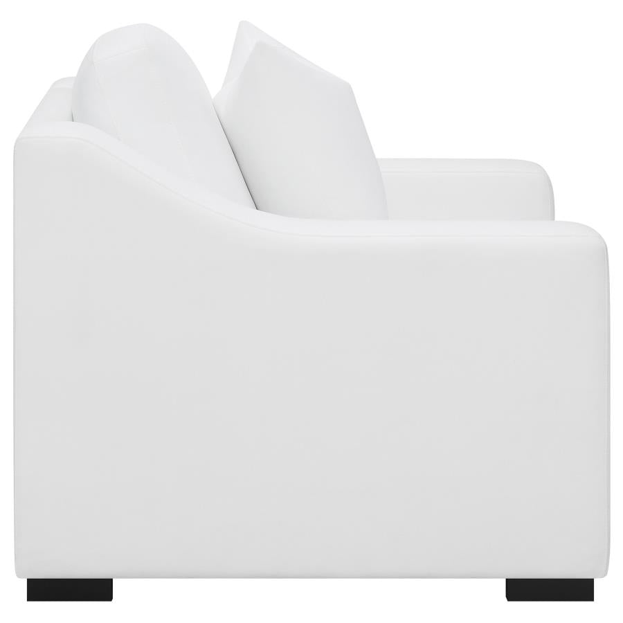 Ashlyn Upholstered Sloped Arm Accent Chair White - Home & Sleep Outlet