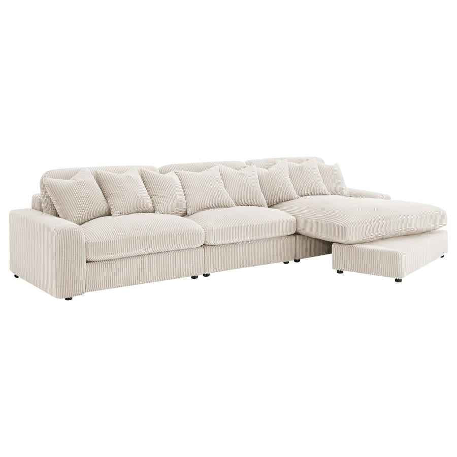 Blaine Upholstered Reversible Chaise Sectional Sofa Sand - Home & Sleep Outlet