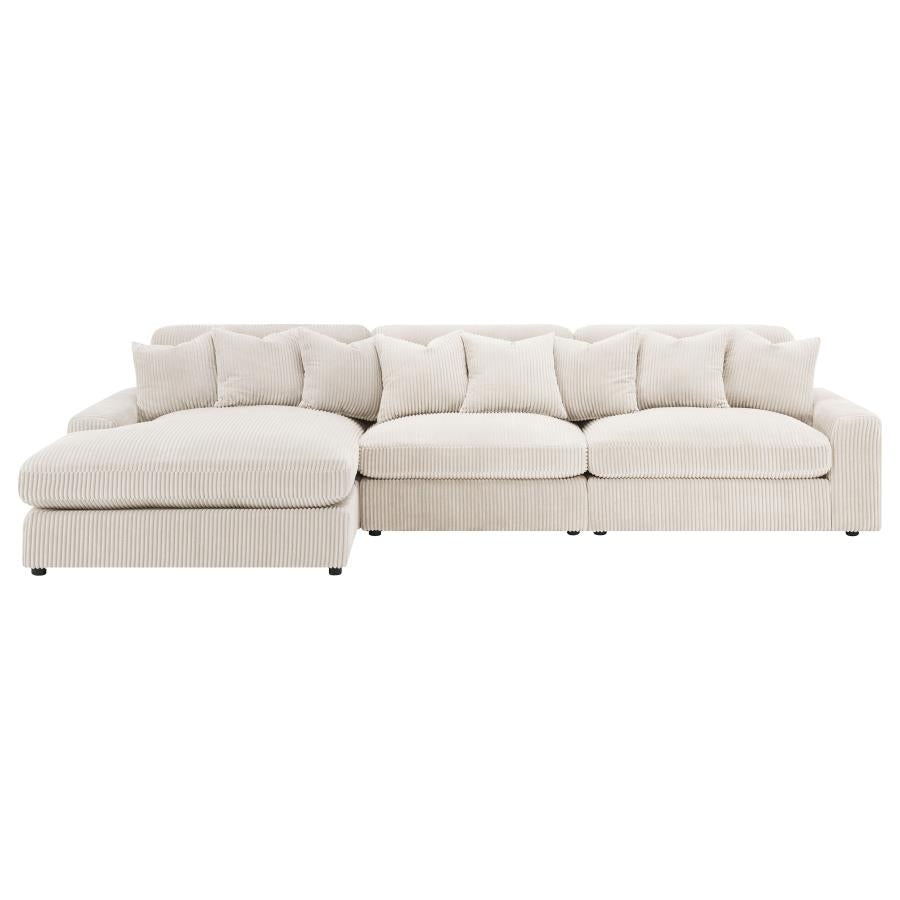 Blaine Upholstered Reversible Chaise Sectional Sofa Sand - Home & Sleep Outlet