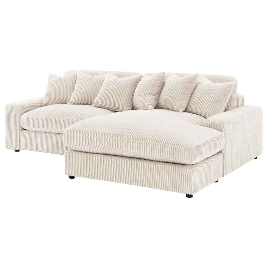 Blaine Upholstered Reversible Chaise Sectional Sofa Sand - Home & Sleep Outlet