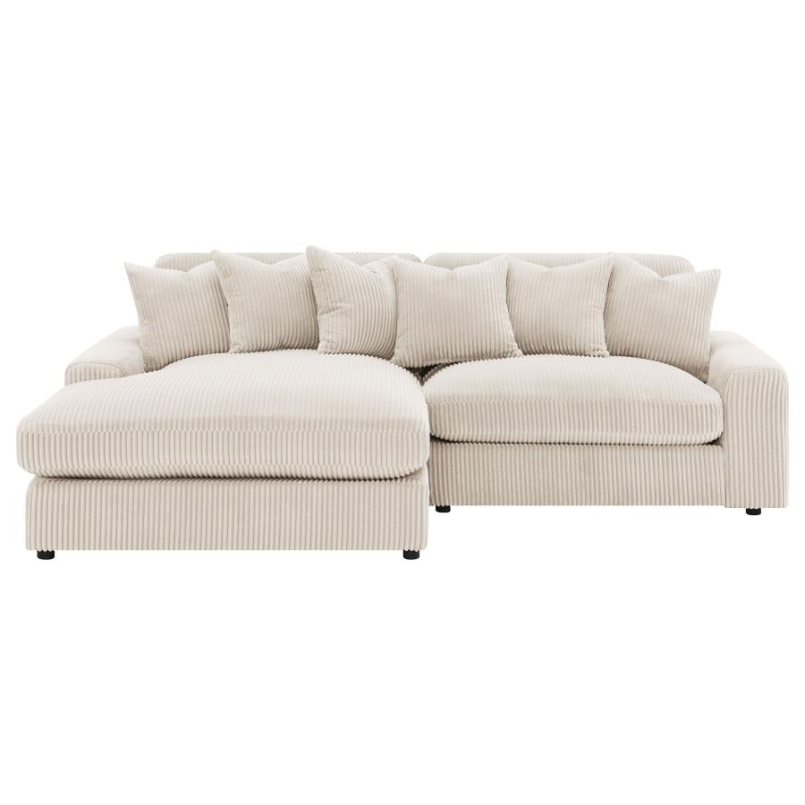 Blaine Upholstered Reversible Chaise Sectional Sofa Sand - Home & Sleep Outlet