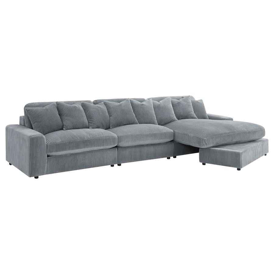Blaine Upholstered Reversible Chaise Sectional Sofa Fog - Home & Sleep Outlet