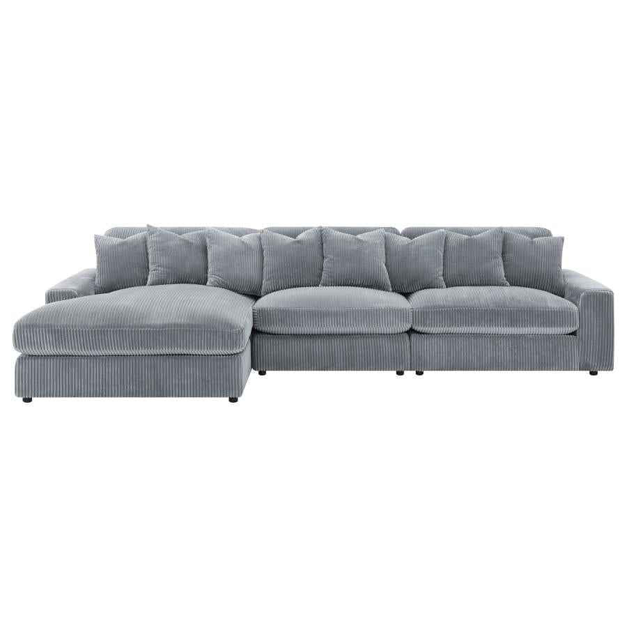 Blaine Upholstered Reversible Chaise Sectional Sofa Fog - Home & Sleep Outlet