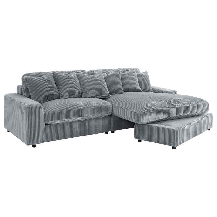 Blaine Upholstered Reversible Chaise Sectional Sofa Fog - Home & Sleep Outlet