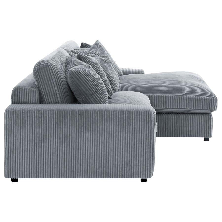 Blaine Upholstered Reversible Chaise Sectional Sofa Fog - Home & Sleep Outlet