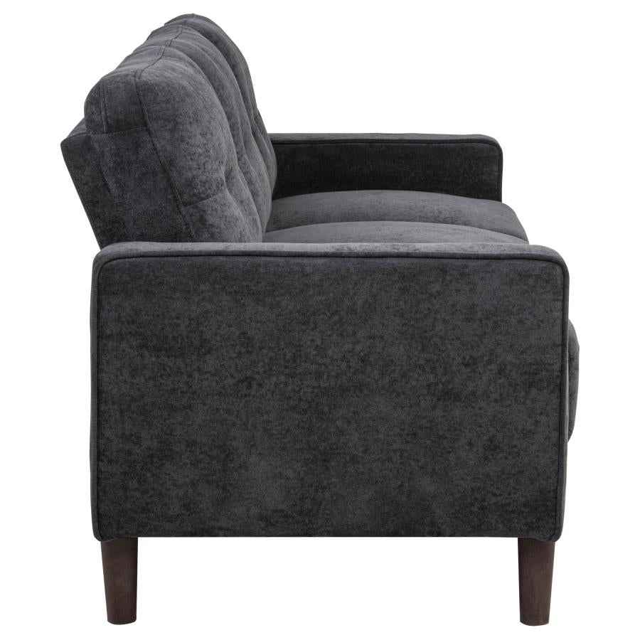Bowen II 2-piece Upholstered Track Arm Sofa Set Steel Grey
