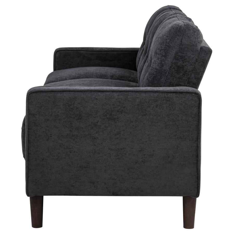 Bowen II Fabric Upholstered Track Arm Sofa Steel Grey