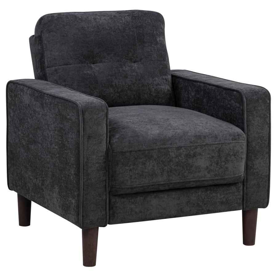 Bowen II Fabric Upholstered Track Arm Chair Steel Grey