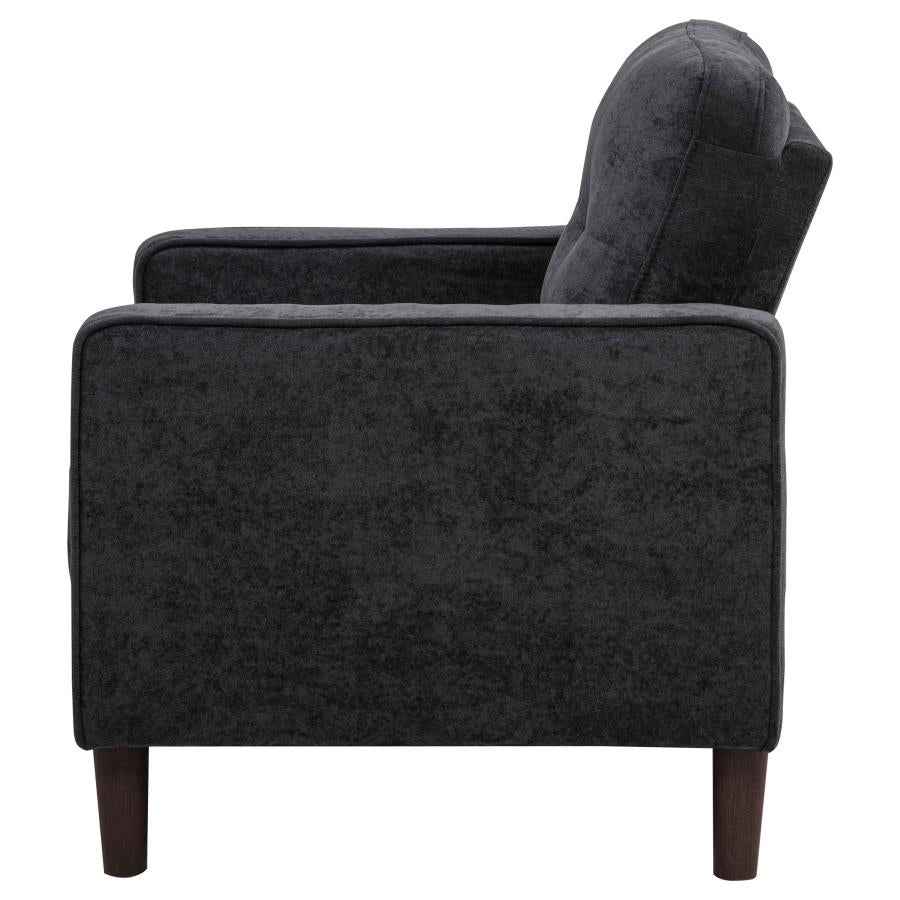 Bowen II Fabric Upholstered Track Arm Chair Steel Grey