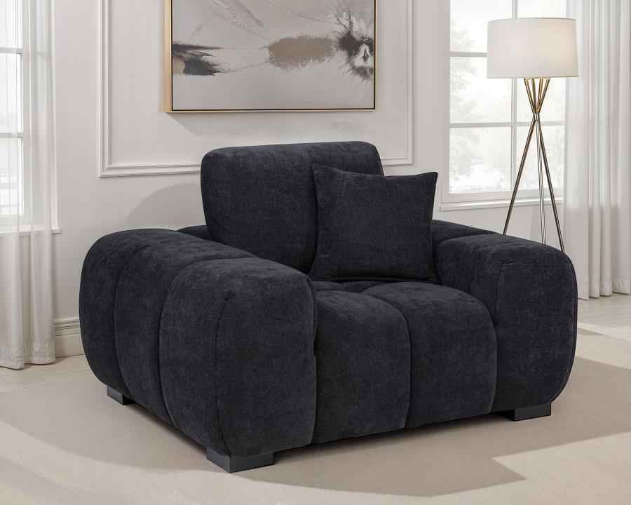 Octavia Upholstered Track Arm Accent Chair Black