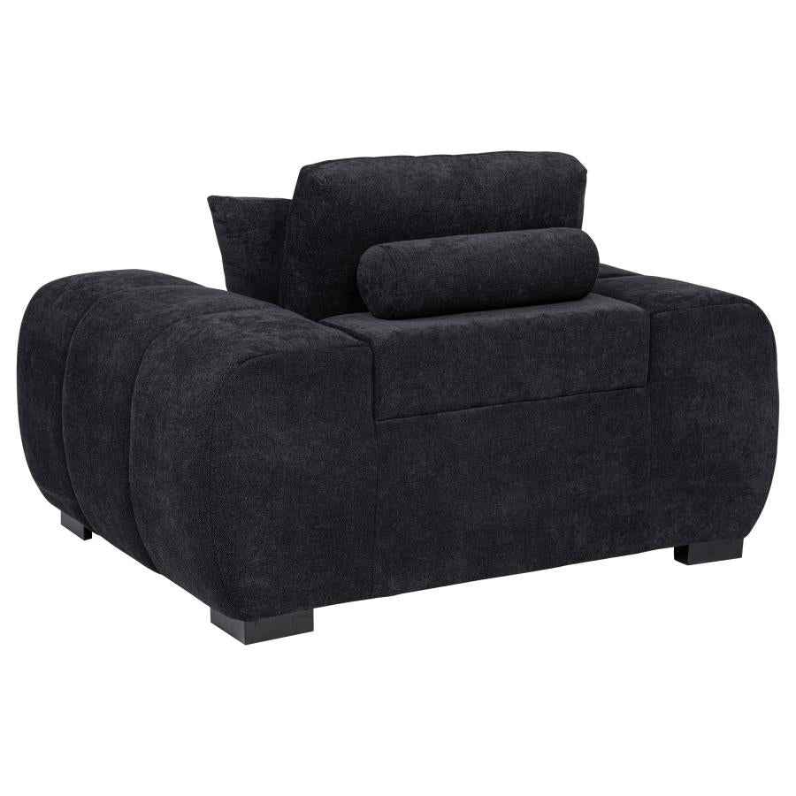 Octavia Upholstered Track Arm Accent Chair Black