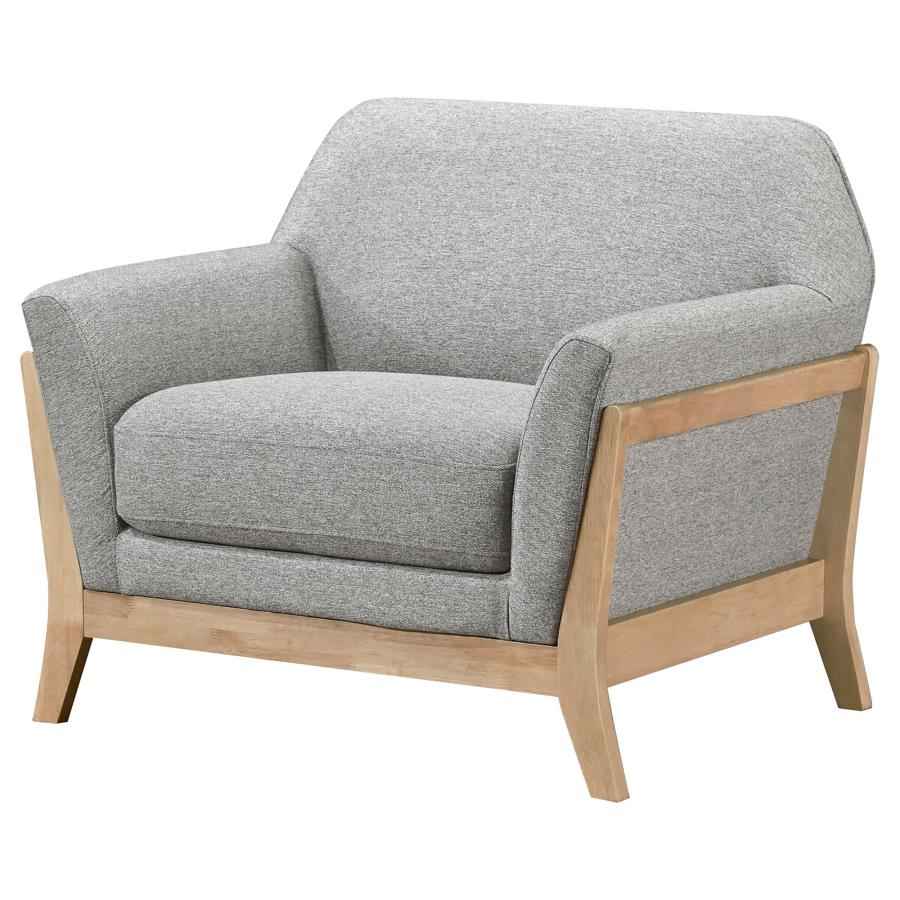 Vaughn Fabric Upholstered Flared Arm Accent Chair Grey