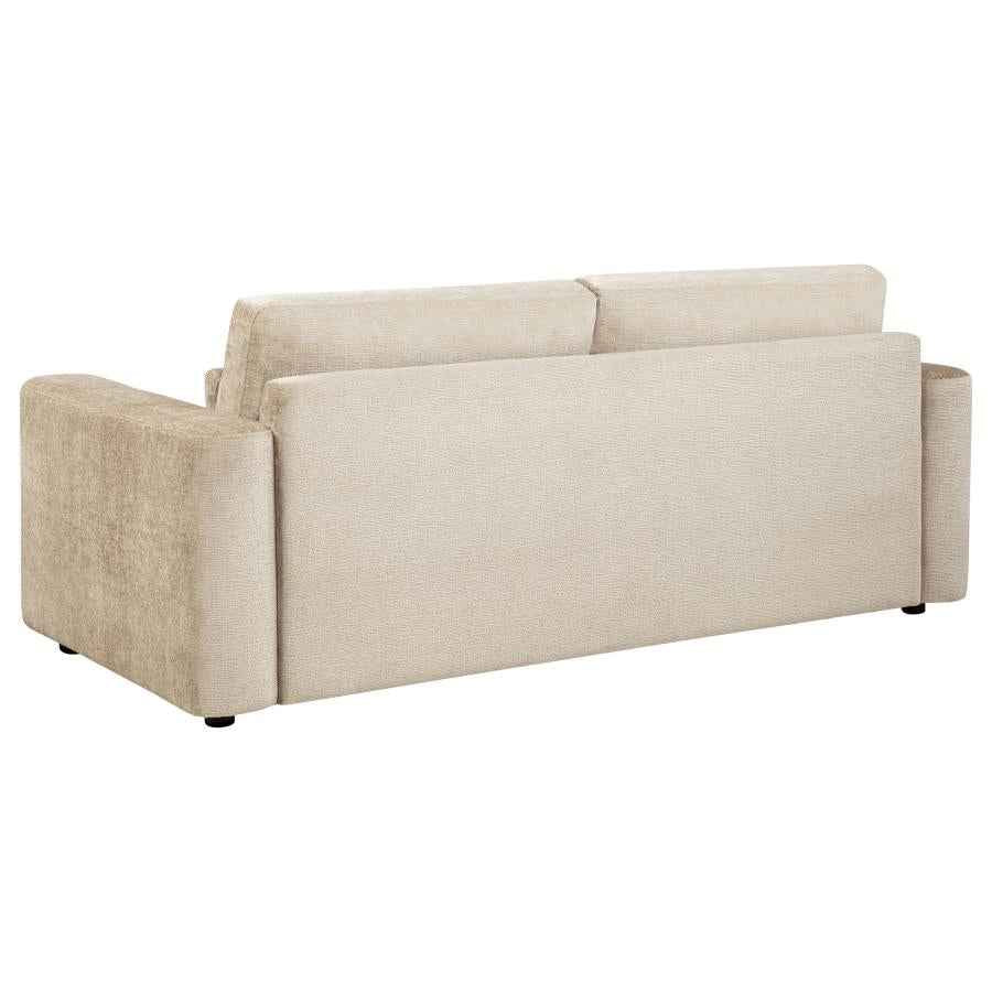 Amador 3-piece Chenille Upholstered Track Arm Sofa Set Camel