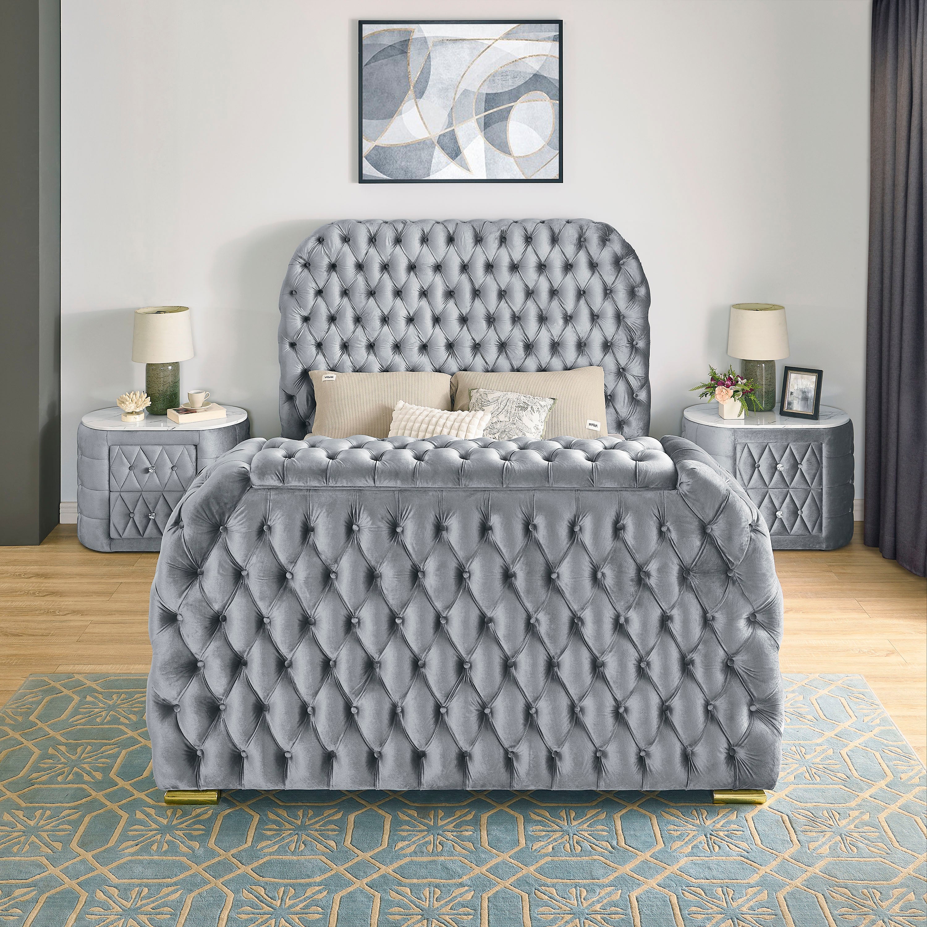 NATALIA 5115GY-Q (5-Piece Bed Set)