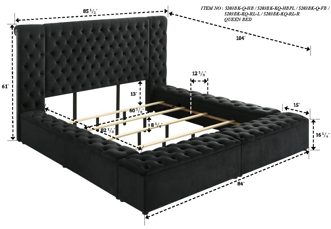LILIANA 5203BK-K (5-Piece Bed Set)