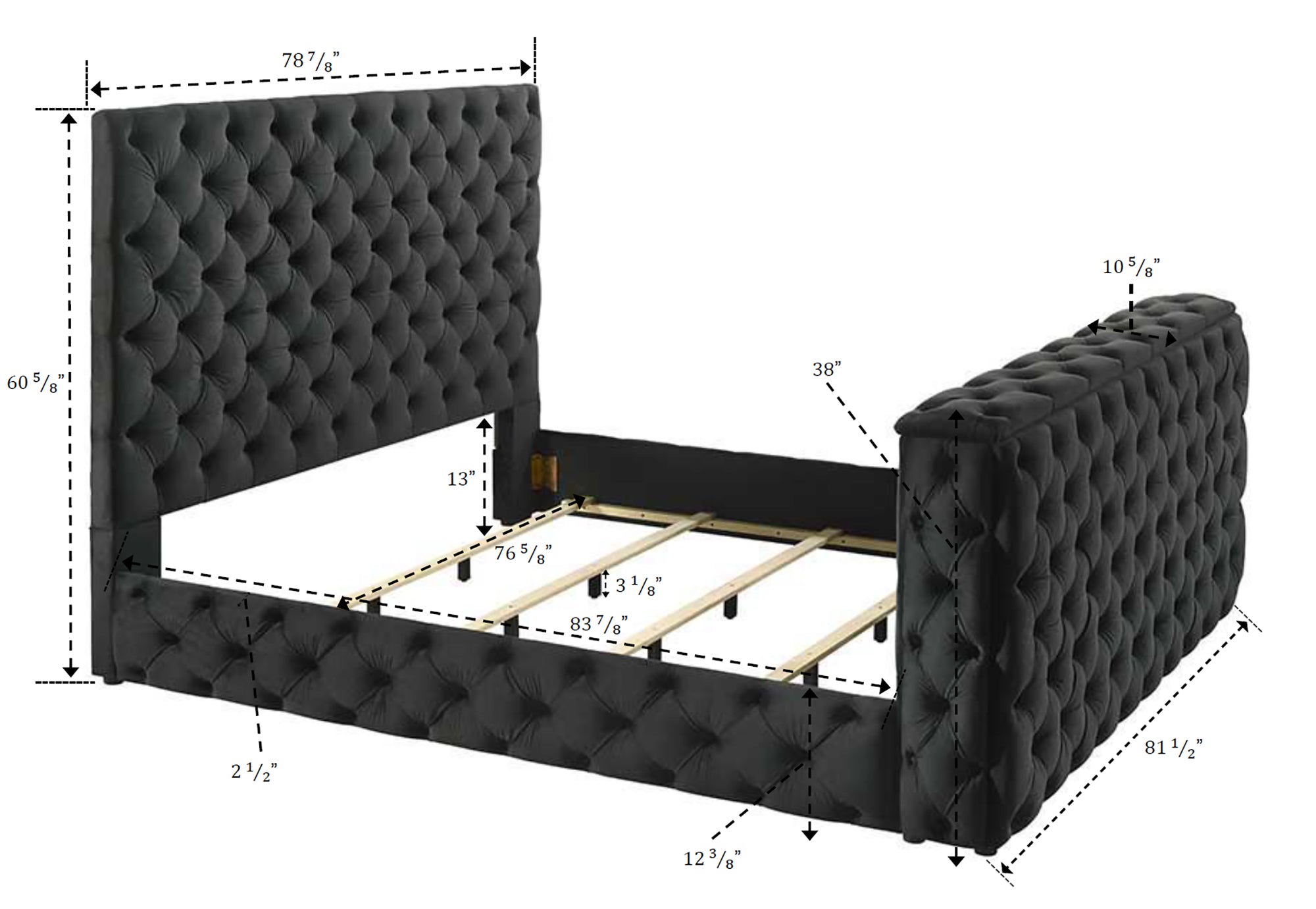 JOSEPHINE 5213BK-K (3-Piece Bed Set)