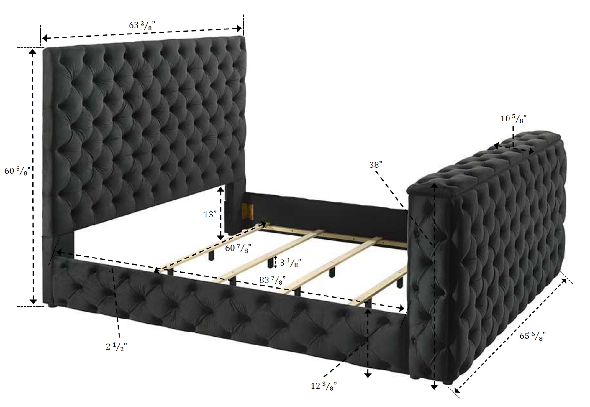 JOSEPHINE 5213BK-Q (3-Piece Bed Set)