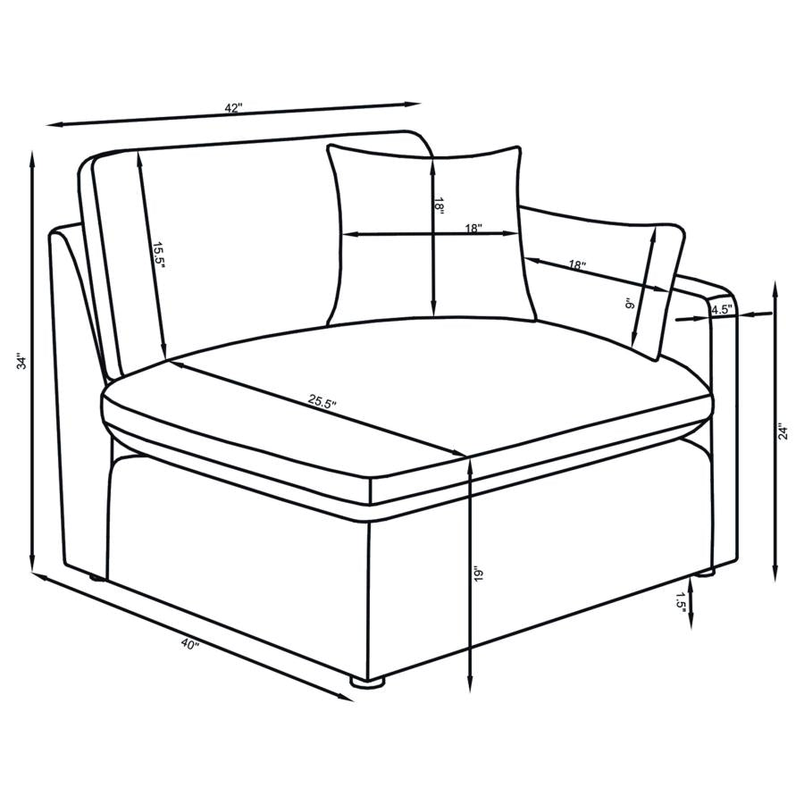 Hobson 4-piece Upholstered Modular Sectional Sofa Ivory