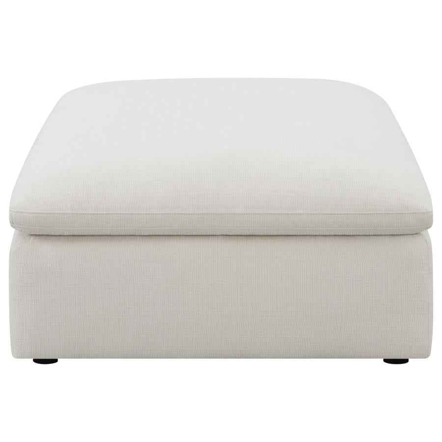 Hobson Square Upholstered Ottoman Ivory