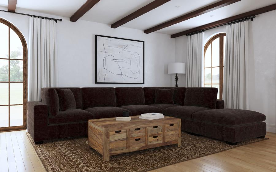 Lakeview Upholstered Corner Chair Dark Chocolate