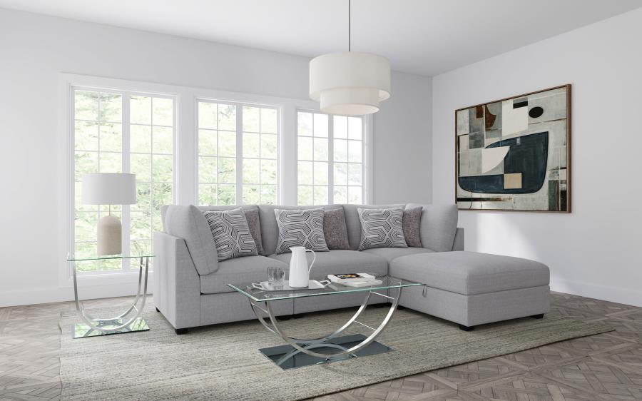 Cambria Upholstered Armless Chair Grey