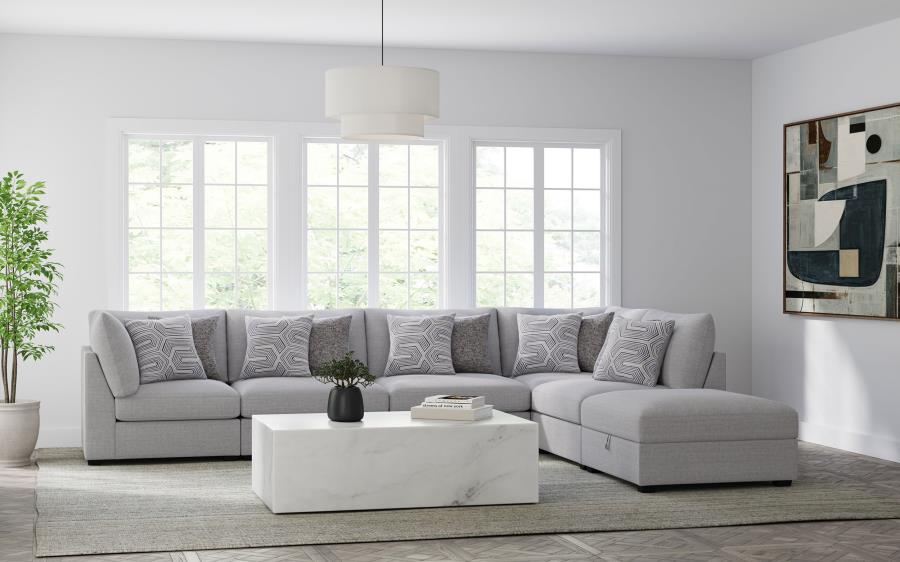 Cambria Upholstered Armless Chair Grey