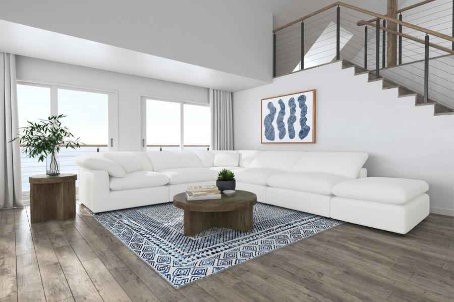 Raleigh 6-piece Boucle Upholstered Modular Sectional Ivory