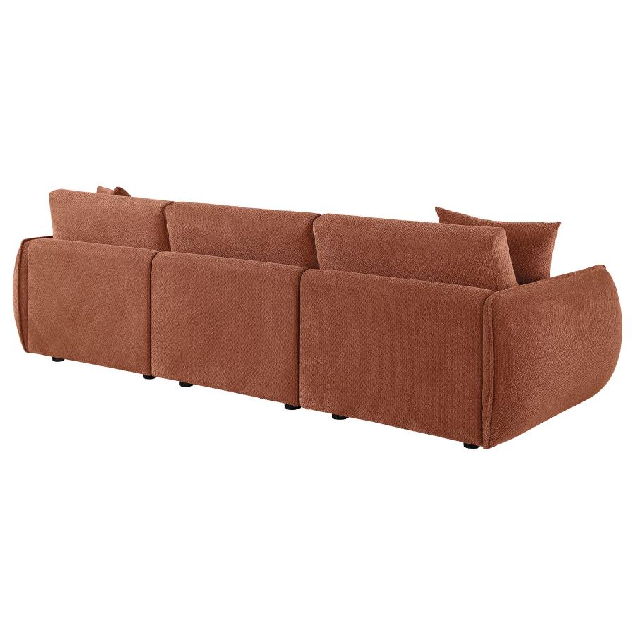 Elysia Fabric Upholstered Modular Lounge Sofa Coral