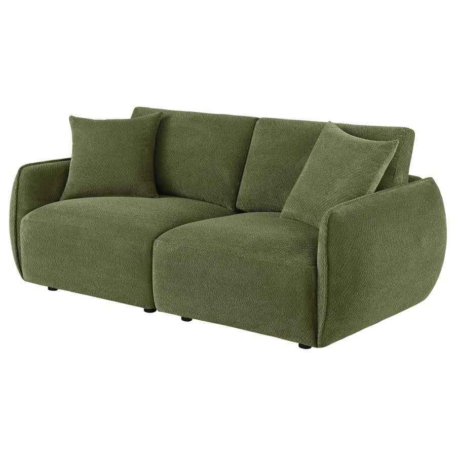 Elysia Fabric Upholstered Modular Lounge Loveseat Green