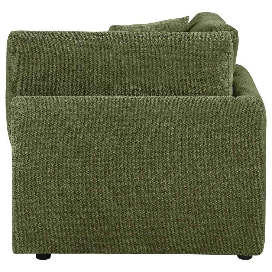 Elysia Fabric Upholstered Modular Corner Chair Green