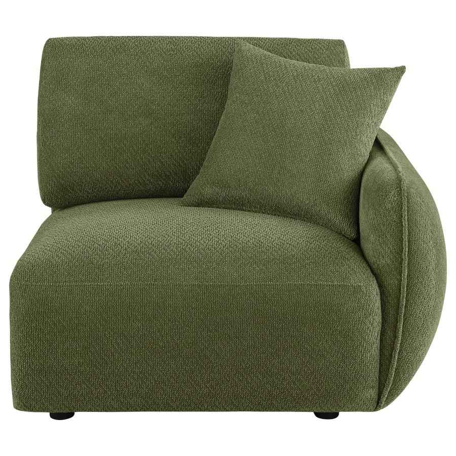 Elysia Fabric Upholstered Modular RAF Chair Green
