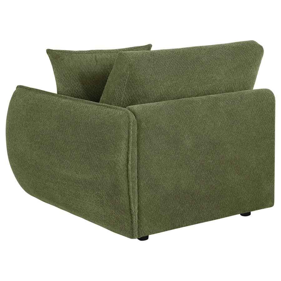 Elysia Fabric Upholstered Modular RAF Chair Green