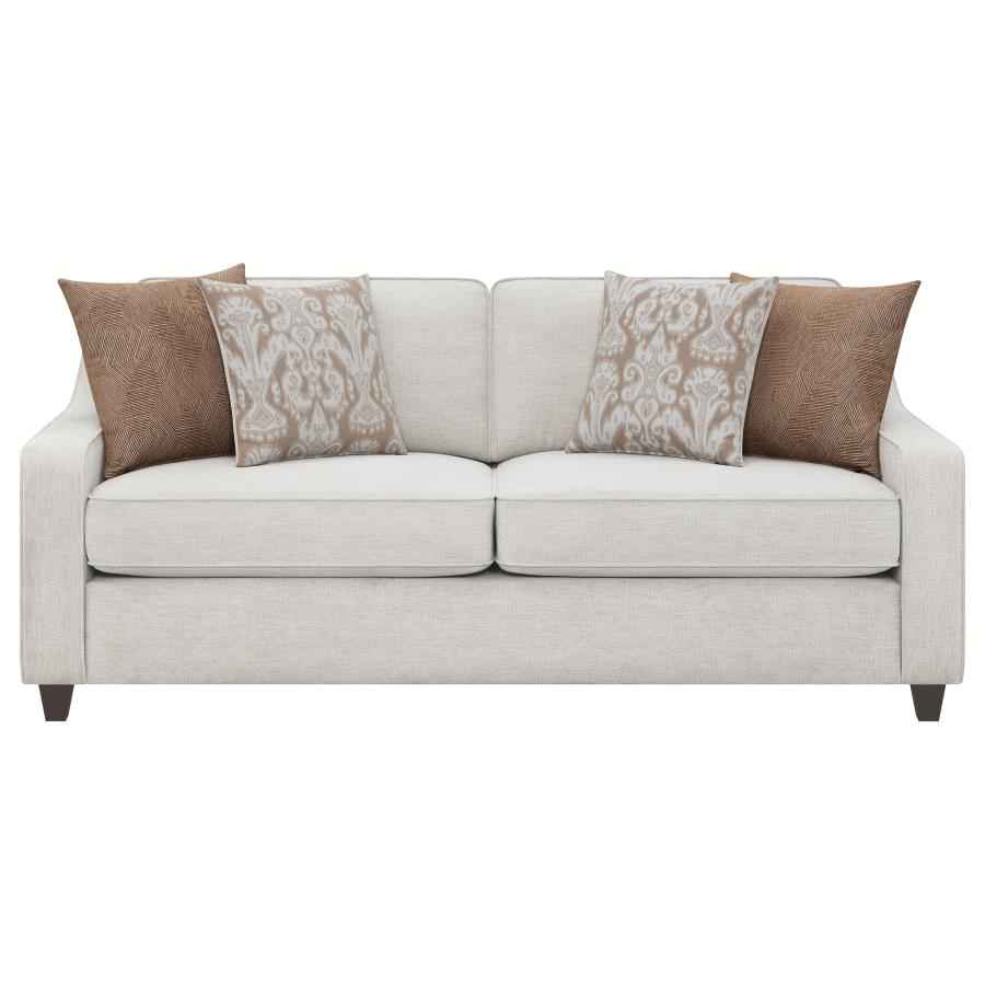 Christine Upholstered Sloped Arm Sofa Beige