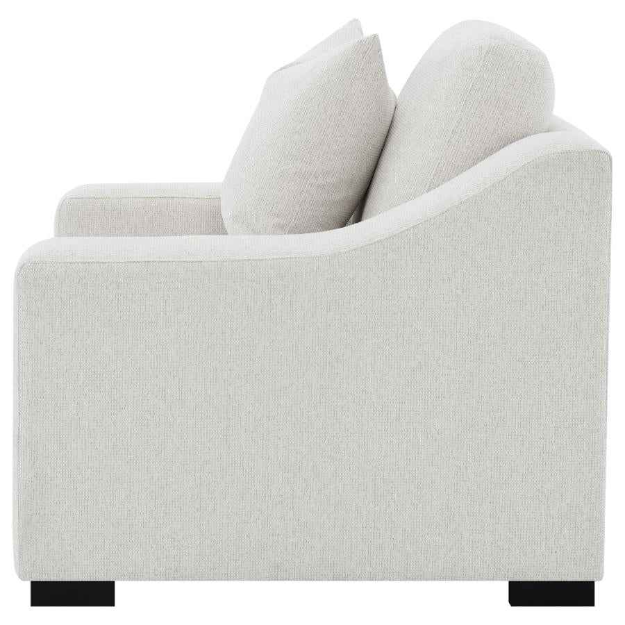 Ashlyn Fabric Upholstered Track Arm Accent Chair Sand