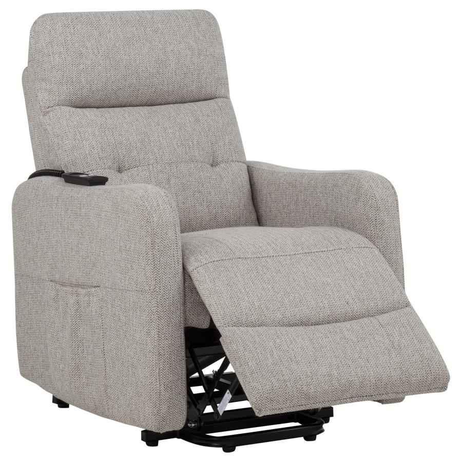 Dayes Upholstered Power Lift Recliner Chair Taupe