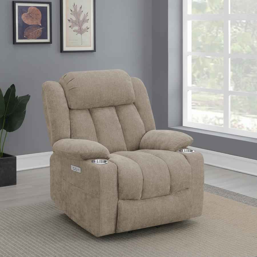 Houston Upholstered Power Lift Recliner Chair Camel - Home & Sleep Outlet