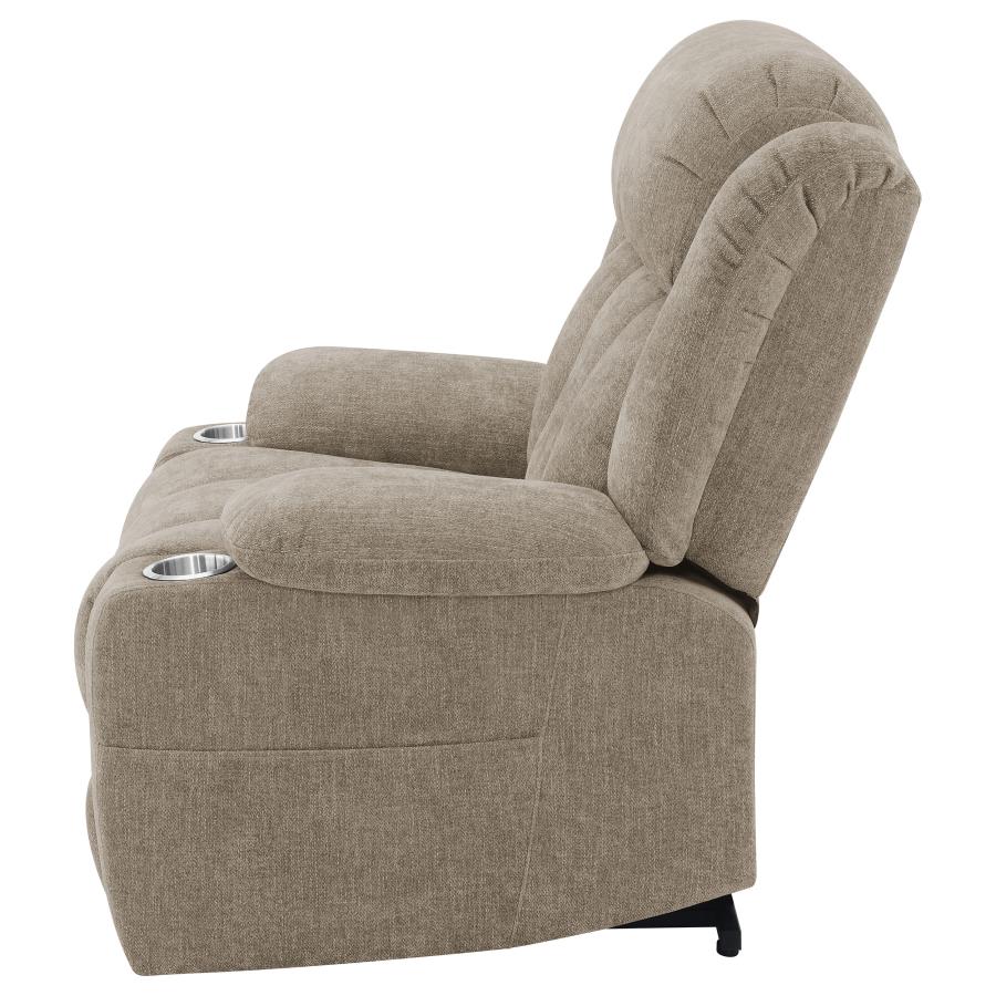Houston Upholstered Power Lift Recliner Chair Camel - Home & Sleep Outlet