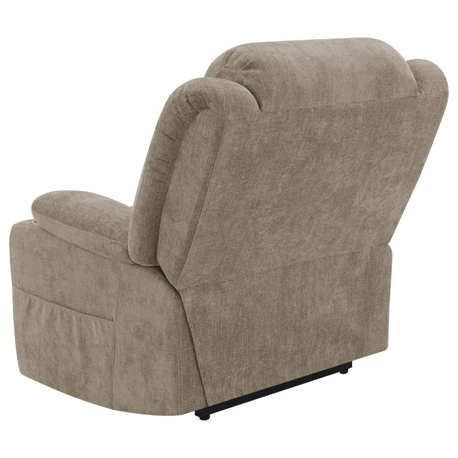 Houston Upholstered Power Lift Recliner Chair Camel - Home & Sleep Outlet