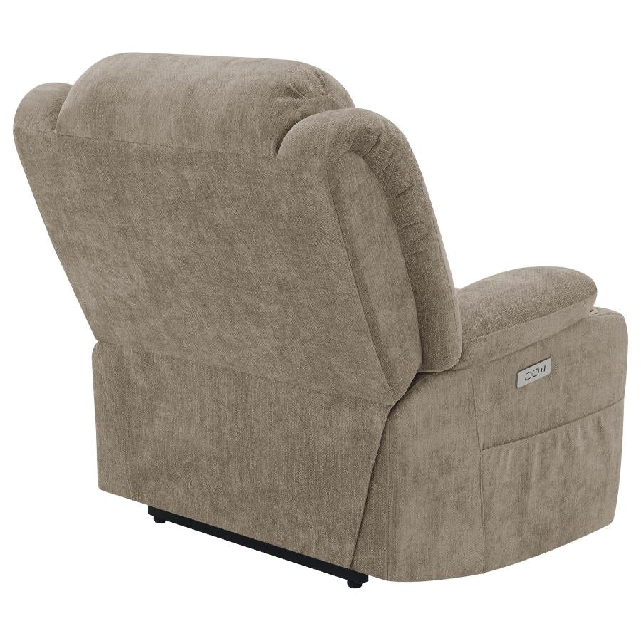 Houston Upholstered Power Lift Recliner Chair Camel - Home & Sleep Outlet