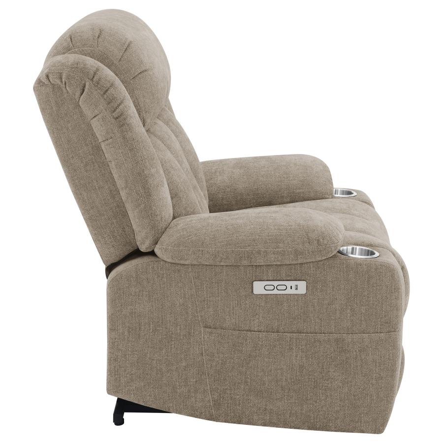 Houston Upholstered Power Lift Recliner Chair Camel - Home & Sleep Outlet