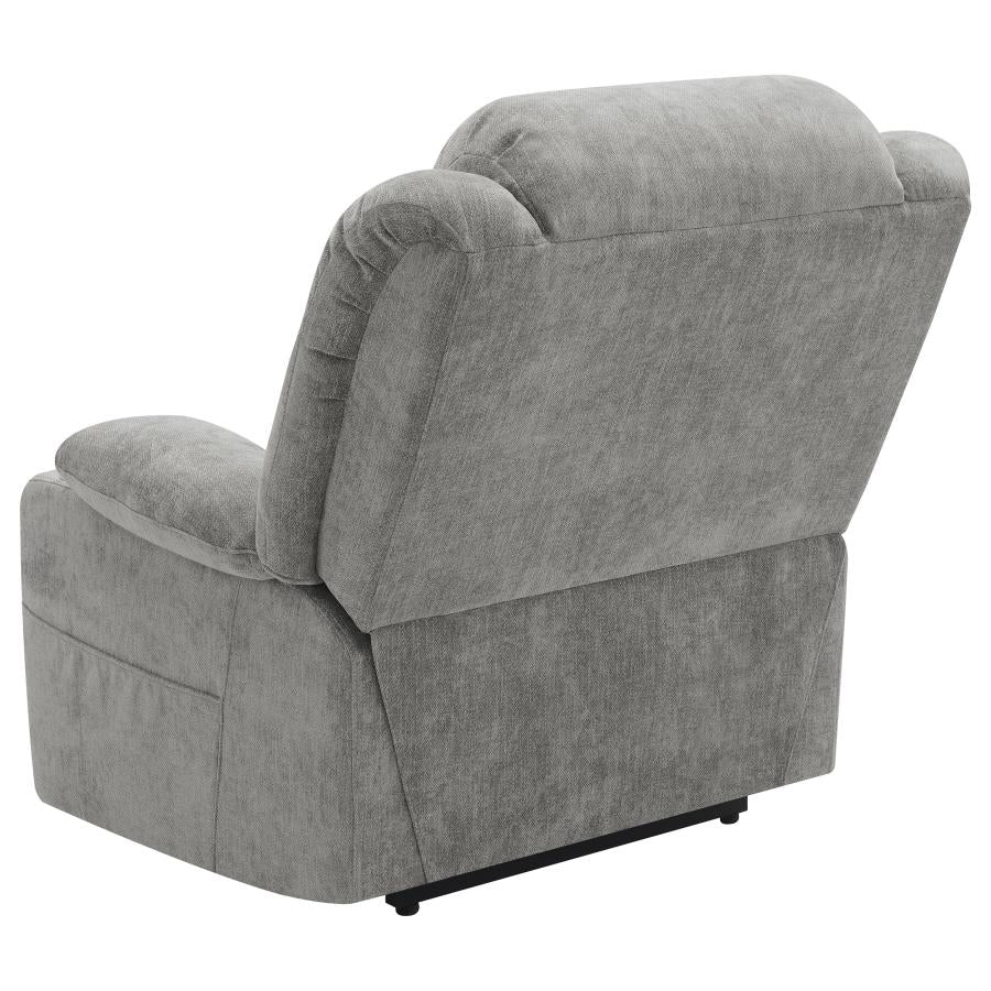 Houston Upholstered Power Lift Recliner Grey - Home & Sleep Outlet