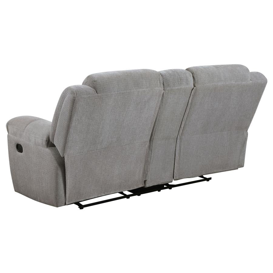 Gilson Chenille Upholstered Reclining Loveseat Grey - Home & Sleep Outlet